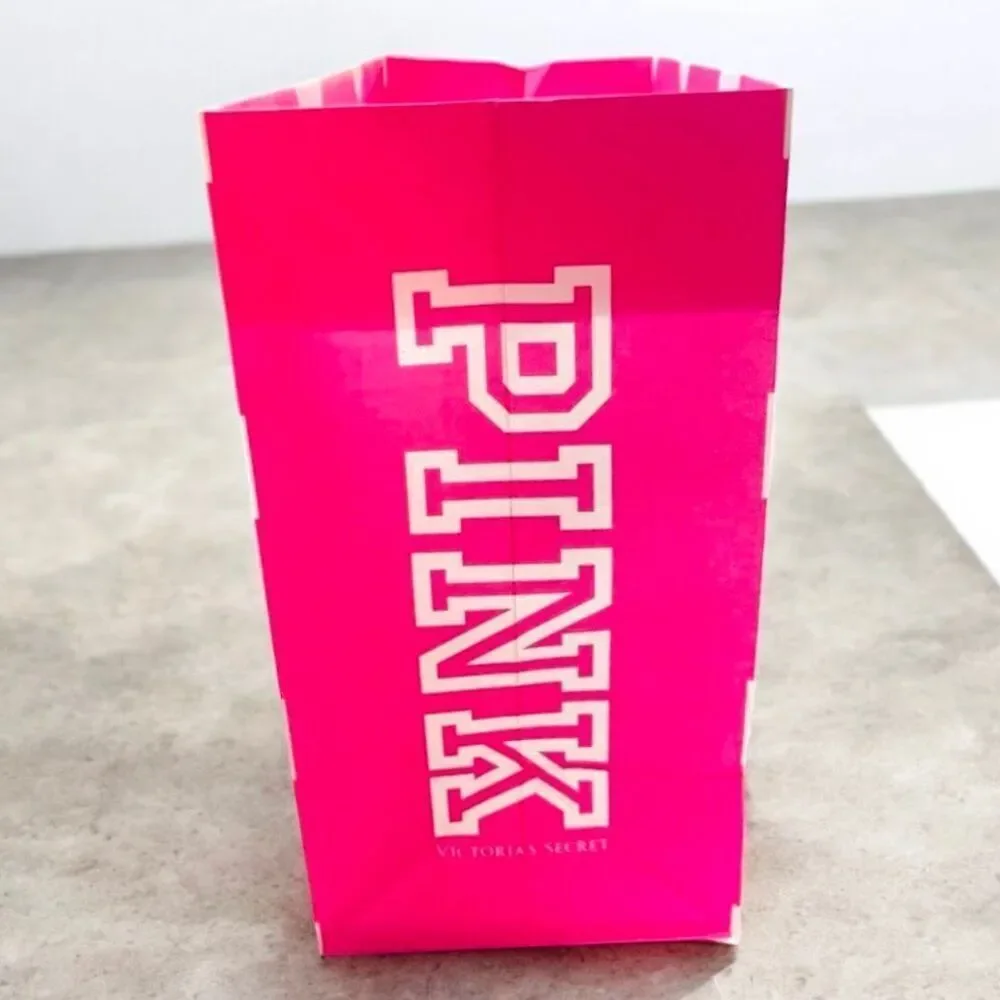 New 4 Victoria's Secret PINK Polka Dots 8”Hx8”Wx4.5”D Paper Gift Shopping Bags